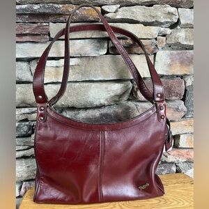 John Romain Vintage Purse Maroon Cordovan Leather Shoulder Bag Handbag